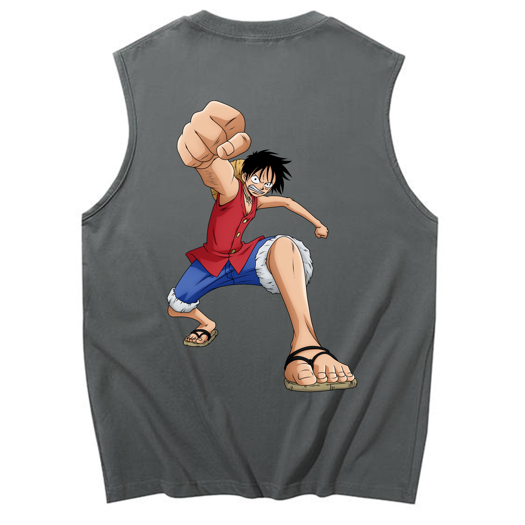 ワンピース モンキー・D・ルフィ ONE PIECE Monkey D. Luffy コットン100％タンクトップ（背面プリント）